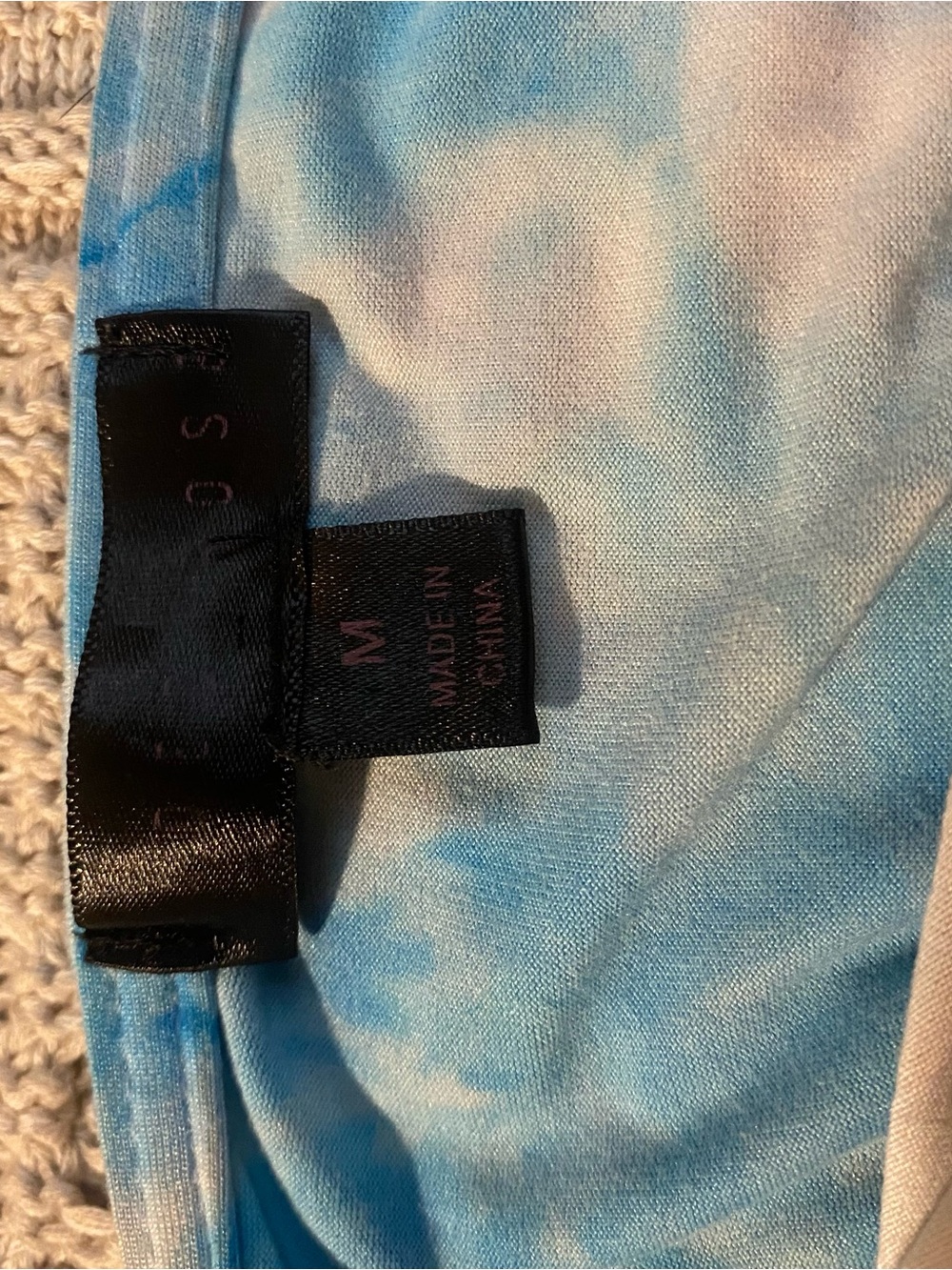 Faded Rose Y2k Blue Tie-Dye Strapless Crop Top M - Picture 7 of 7